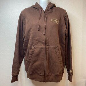 ThirtyTwo Snowboard Mens Hoodie Zip Sweatshirt Brown Pocket Size Small